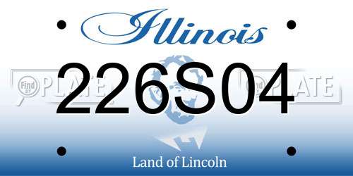 226S04 Illinois License Plate