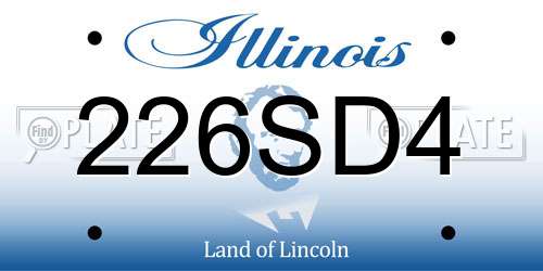226SD4 Illinois License Plate