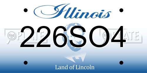 226SO4 Illinois License Plate