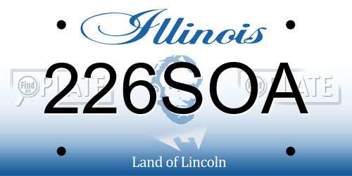 226SOA Illinois License Plate