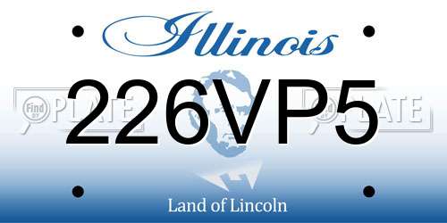 226VP5 Illinois License Plate