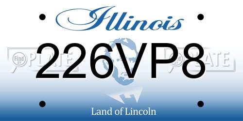 226VP8 Illinois License Plate