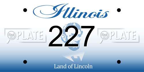 227 Illinois License Plate