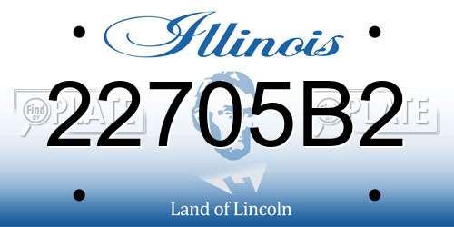 22705B2 Illinois License Plate