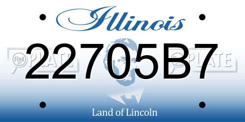 22705B7 Illinois License Plate