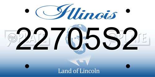 22705S2 Illinois License Plate