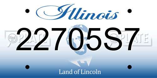 22705S7 Illinois License Plate
