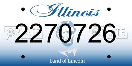 2270726 Illinois License Plate