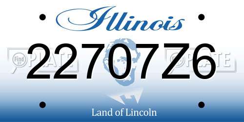 22707Z6 Illinois License Plate