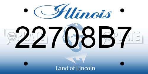 22708B7 Illinois License Plate