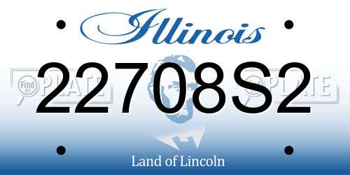 22708S2 Illinois License Plate