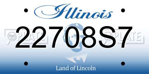 22708S7 Illinois License Plate