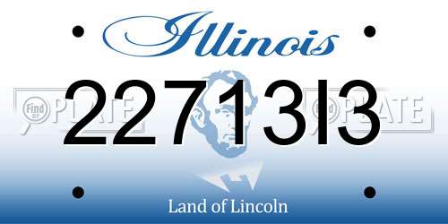 22713I3 Illinois License Plate