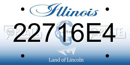22716E4 Illinois License Plate
