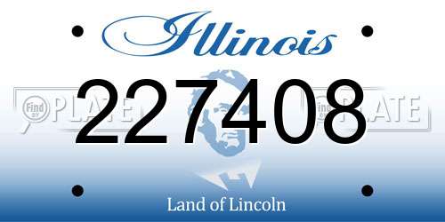 227408 Illinois License Plate