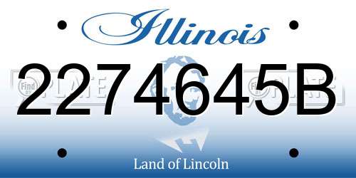 2274645B Illinois License Plate