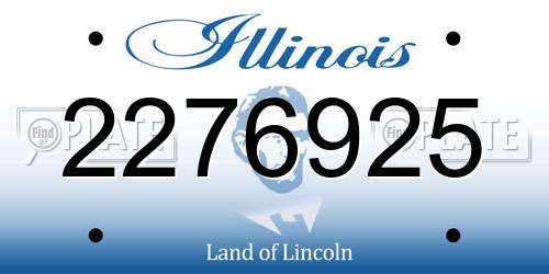 2276925 Illinois License Plate
