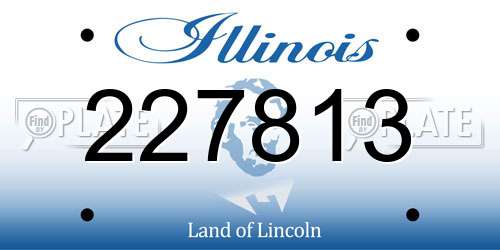 227813 Illinois License Plate