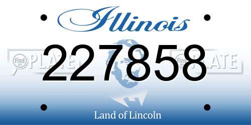 227858 Illinois License Plate
