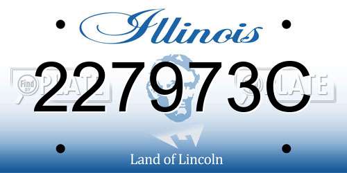 227973C Illinois License Plate