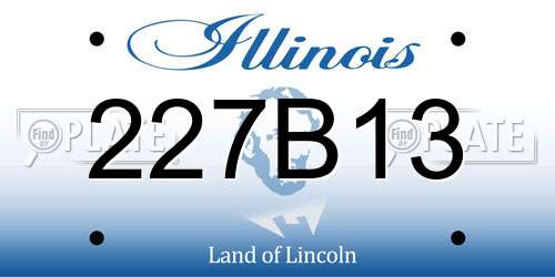 227B13 Illinois License Plate