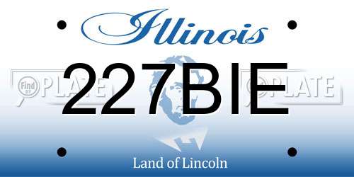227BIE Illinois License Plate
