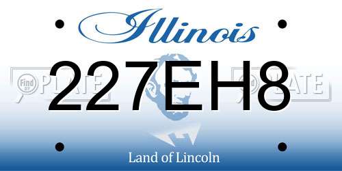 227EH8 Illinois License Plate