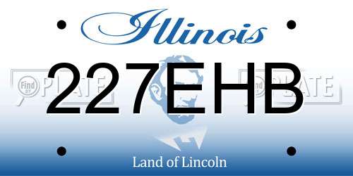 227EHB Illinois License Plate
