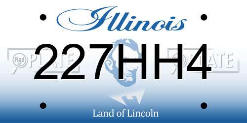 227HH4 Illinois License Plate