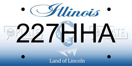227HHA Illinois License Plate