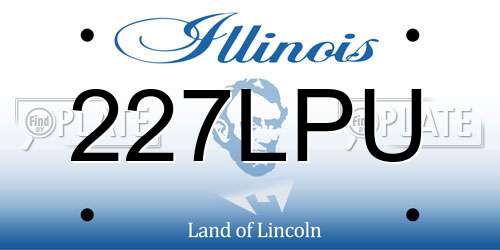 227LPU Illinois License Plate