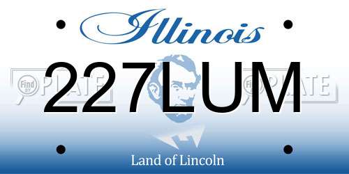 227LUM Illinois License Plate