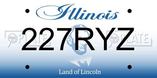227RYZ Illinois License Plate