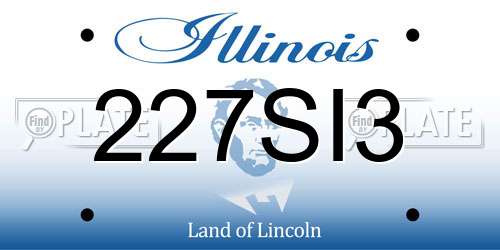 227SI3 Illinois License Plate