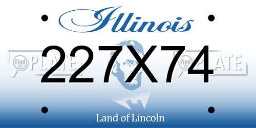 227X74 Illinois License Plate