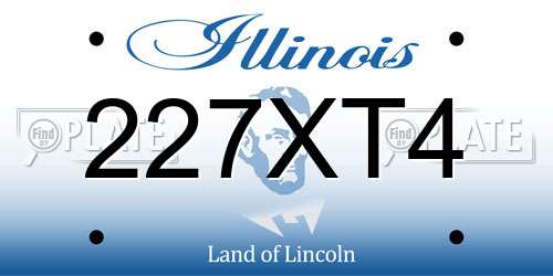 227XT4 Illinois License Plate