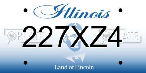 227XZ4 Illinois License Plate