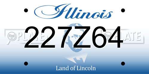 227Z64 Illinois License Plate