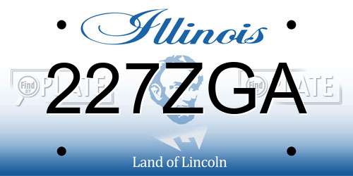 227ZGA Illinois License Plate