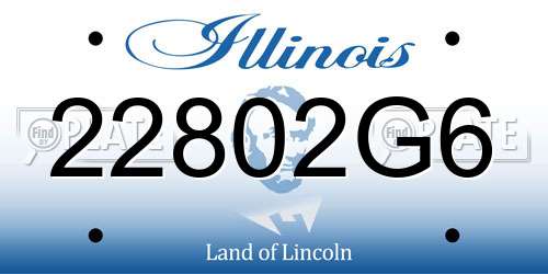 22802G6 Illinois License Plate