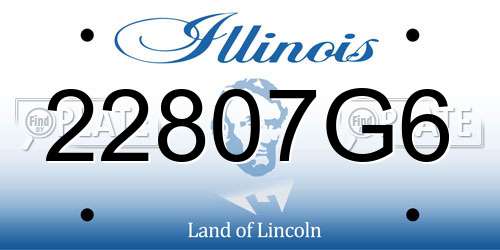 22807G6 Illinois License Plate