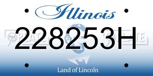 228253H Illinois License Plate