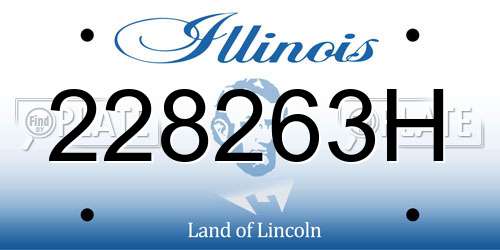 228263H Illinois License Plate