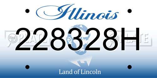228328H Illinois License Plate