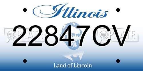22847CV Illinois License Plate