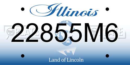 22855M6 Illinois License Plate