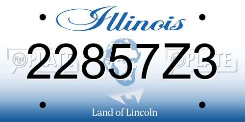 22857Z3 Illinois License Plate