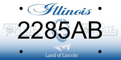 2285AB Illinois License Plate