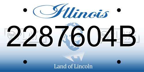 2287604B Illinois License Plate