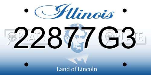 22877G3 Illinois License Plate